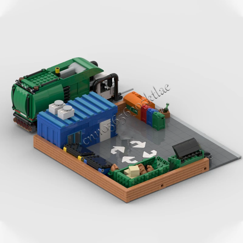 731 PCS Modular Recycling Area Display For Set 60495-1 Recycling Truck Customize Combination Set Block Model Toys Festival Gifts