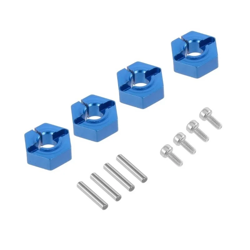 Aluminum 12mm Hex Hubs Wheel Adapters 7mm Thickness M4 Flanged Lock Nuts Cross Wrench for Traxxas 1/10 Stampede Slash 4x4 RC Car