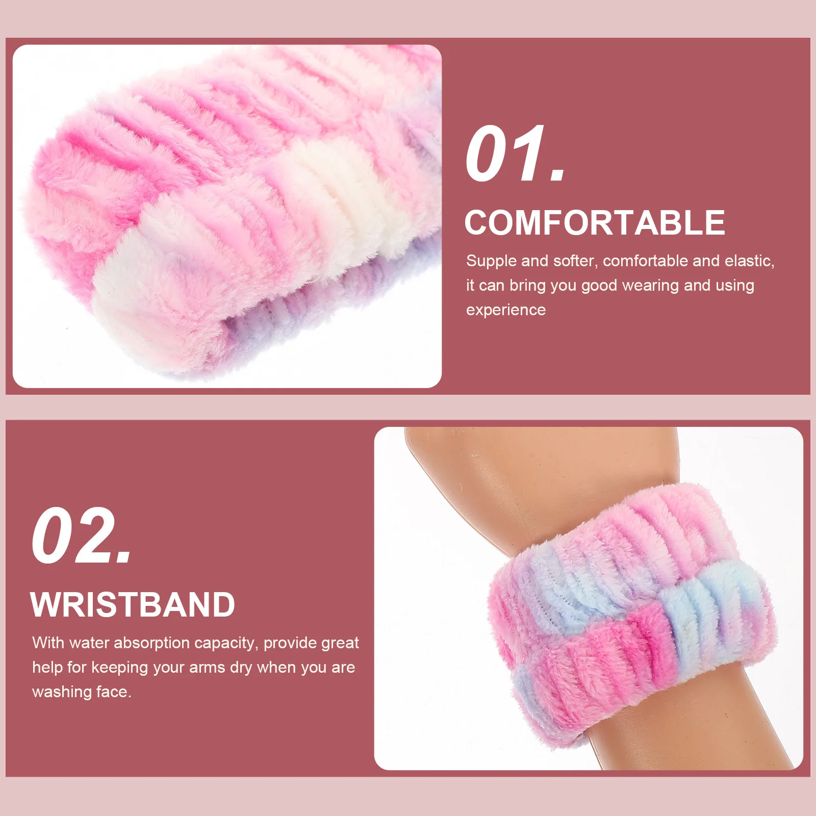 

1 set 1 Set Face Washing Headband Absorbent Wristbands Spa Wristbands For Women Stretchy Soft Comfortable Fitness Supplies