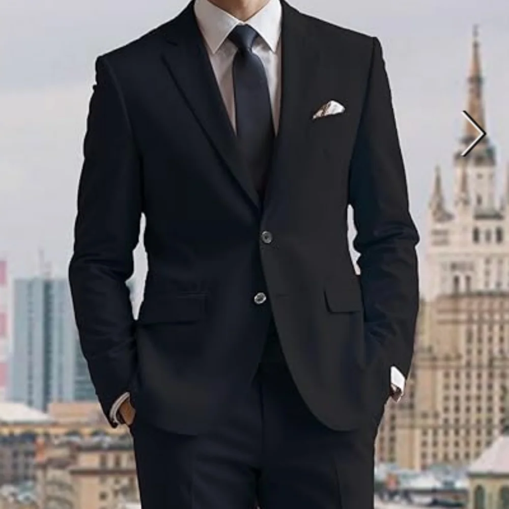 

Formal Business Prom Groom Wedding Tuxedos for Men Fashion Men Suits Set Custom Slim Fit Peak Lapel Jacket Pants 2 Pieces