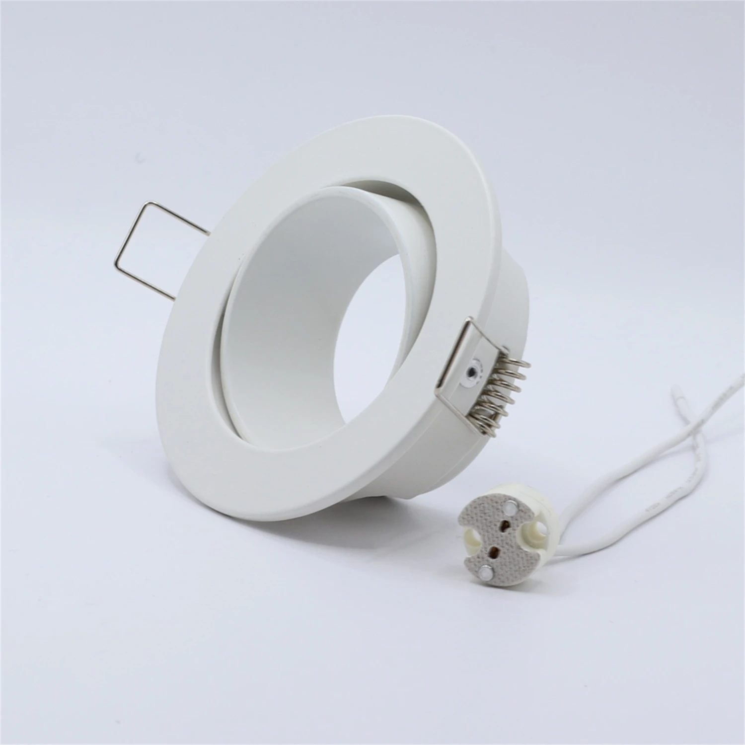 Adjustable MR16 Led Stand White Halogen /Led Spot Light Frame  Lamp Holder Downlight Accessories Cutout 70mm