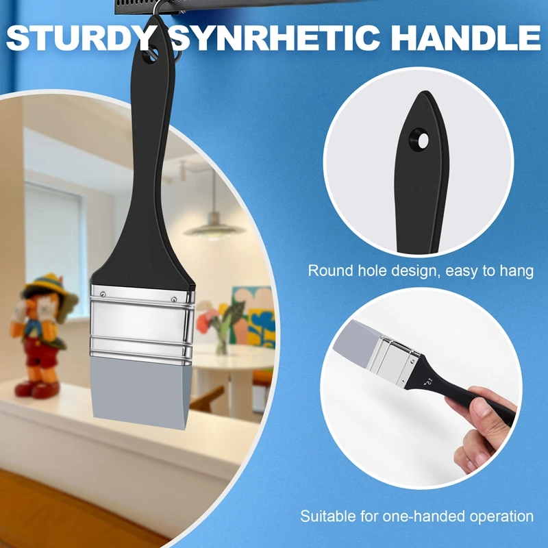 مجموعة فرش طلاء سيليكون مكونة من 4 قطع فرشاة سيليكون لتشكيل الألوان لفرشاة طلاء الراتنج، 1 1.5 2 2.5 بوصة واسعة-A51M #4