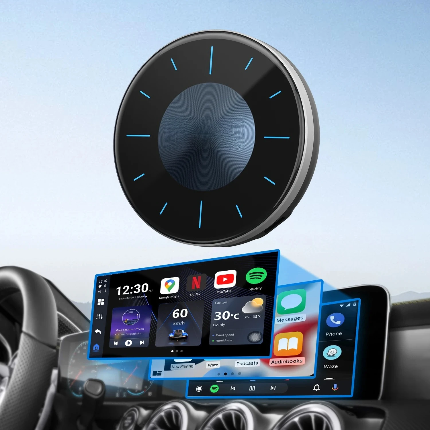 P3 USB Wired to Wireless Car Play Android Auto OttoAiBox  H DMI Dongle Wireless Carplay Adapter Ai Box