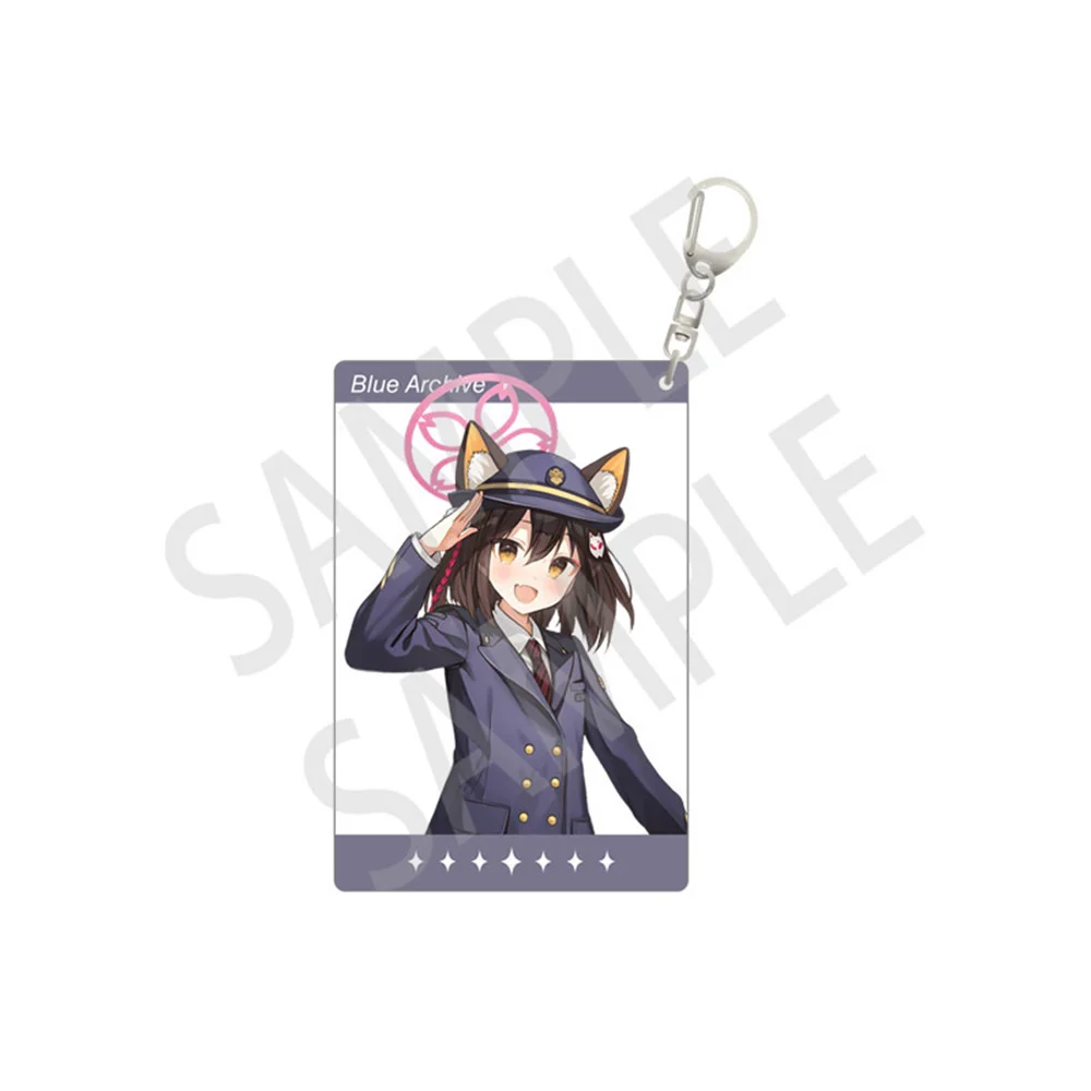 6CM New Anime Blue Archive Kuda IzunaAcrylic Figures Keychain Cartoon Shirasu Azusa Bag Pendant Chaveio Women Car Keyrings