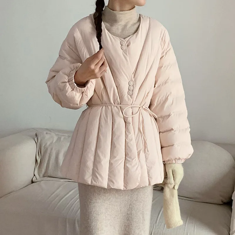 Real Fox Fur Snow Parka Medium-length Down Jacket for Women Winter Fashion Sweet and Thickened Waist-cinching Slim-fit Coat