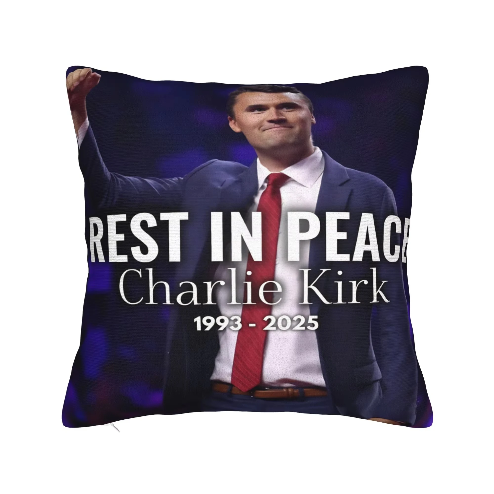 Dubbelzijdige Charlie Kirk R.I.P kussensloop, vintage zachte kussensloop voor bank en slaapkamer decor