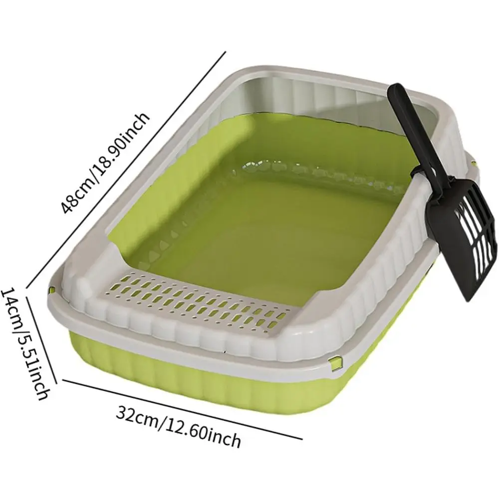 علبة نفايات القطط المفتوحة، صينية فضلات الحيوانات الأليفة، كبيرة محمولة، سرير القطط، كيتي، مقلاة القمامة، مرحاض القطط للحيوانات الصغيرة، Gre #2