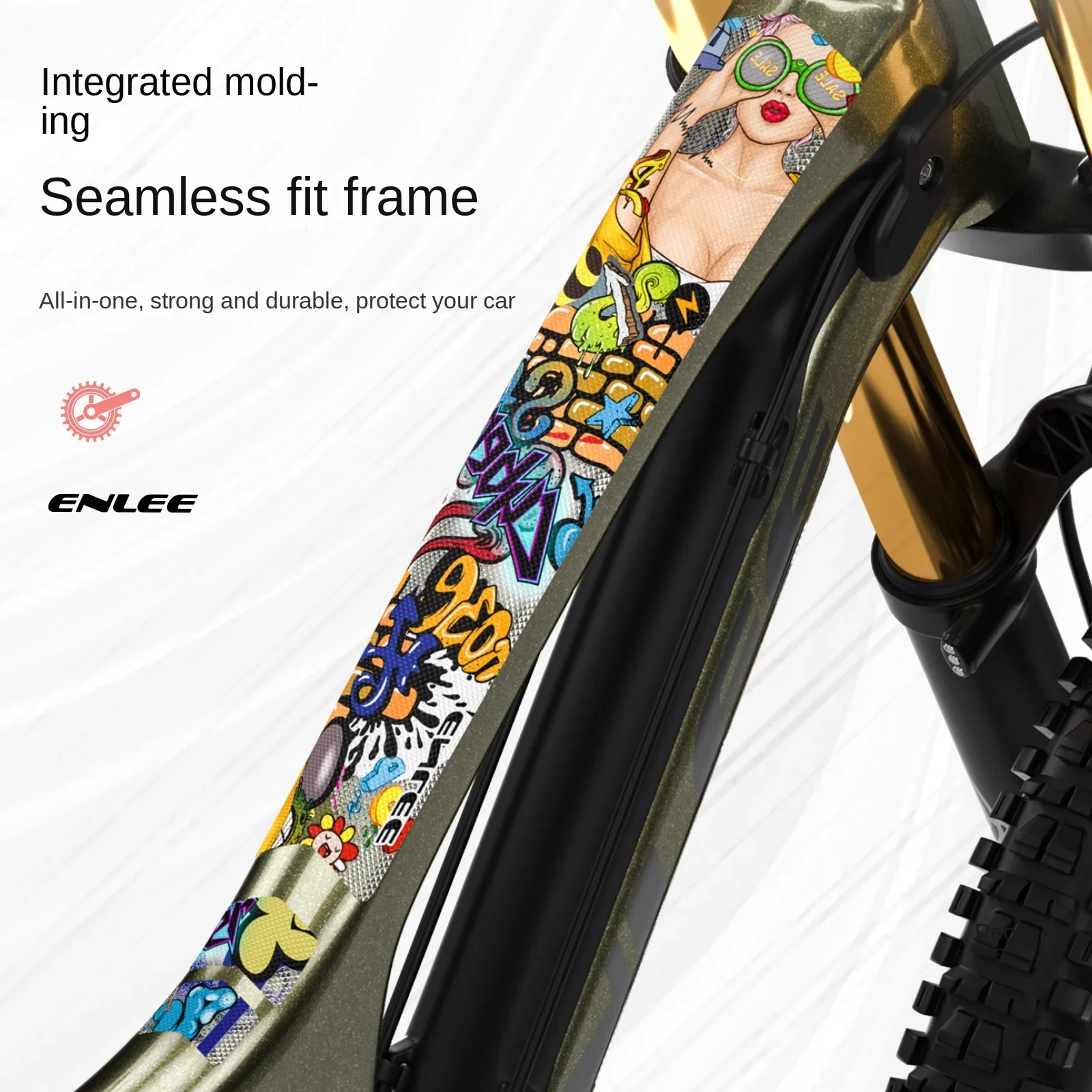 ENLEE Bike Protection Film Mountain Bike 3M Stickers Frame Color Change Stickers Road Cike Thickened PVC Full Car Film