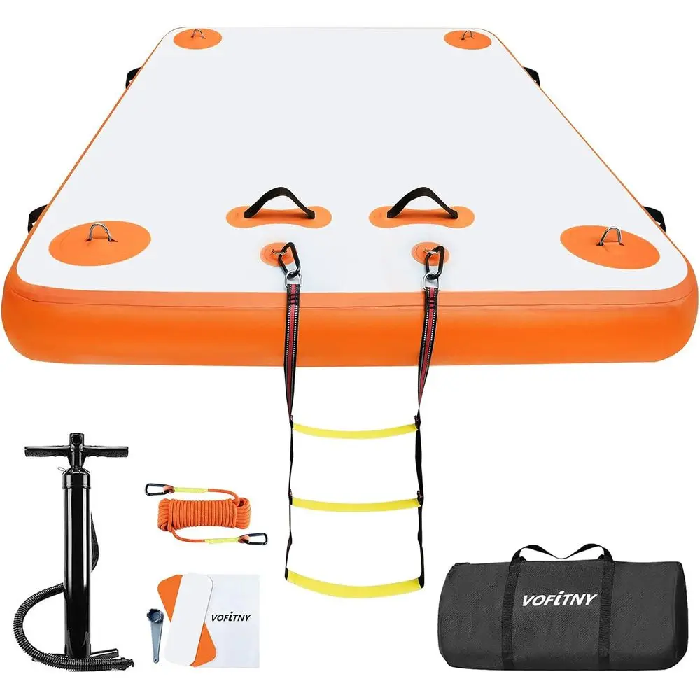 

Плавающая док-станция Iatable, Плавающая док-станция на платформе для плавания для озер, Поплавки для озера для взрослых, Островный коврик для плота для озера, пляжа, океана, без