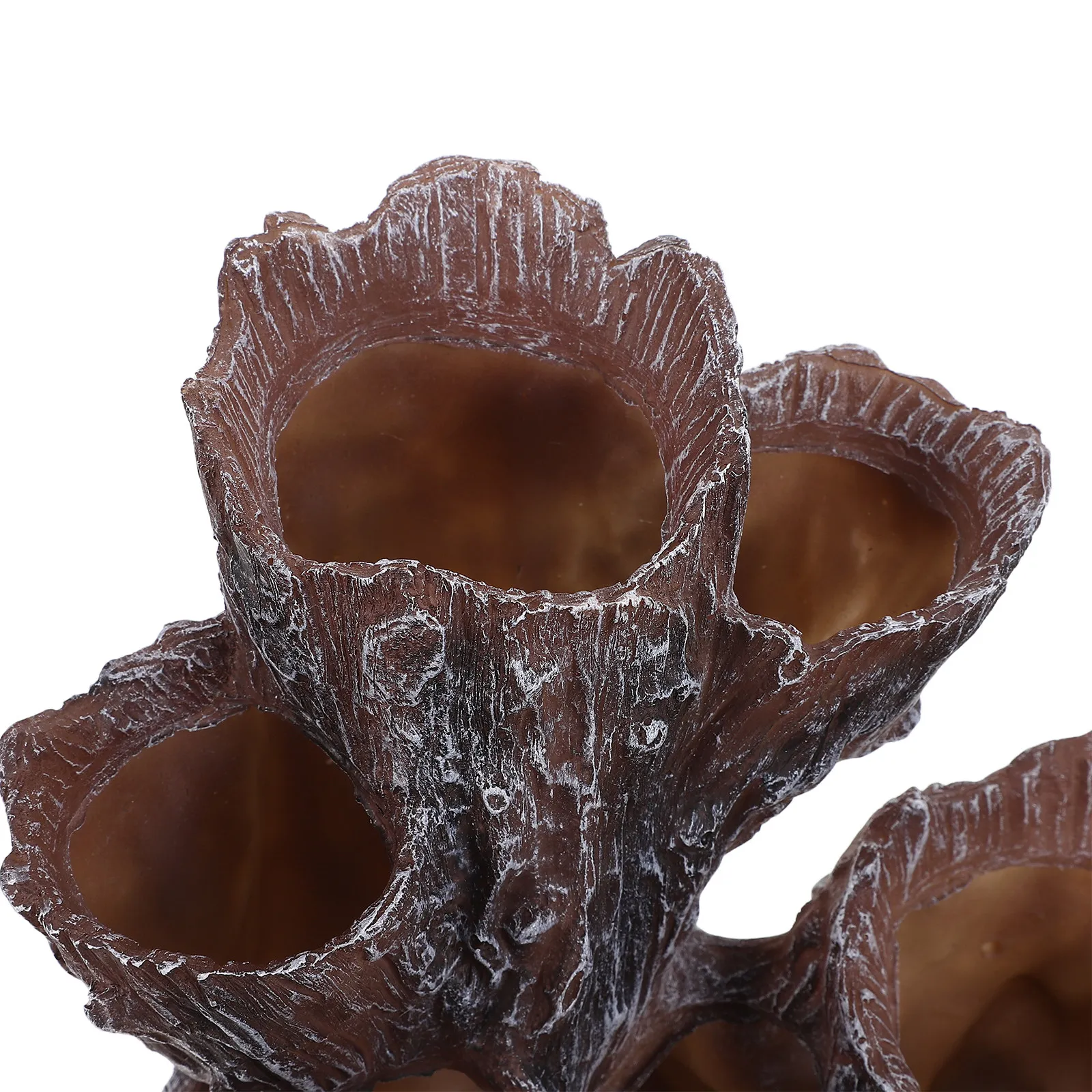 6 Hole Resin Multi Compartment Faux Wood Driftwood Planter Pot Tree Root Style Succulent Cactus Indoor Decorative Farmhouse