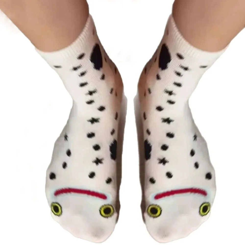 

New Cotton Cartoon Eel Socks Breathable Harajuku Street Stripes Socks Sweat-absorbent Casual Mid Tube Socks