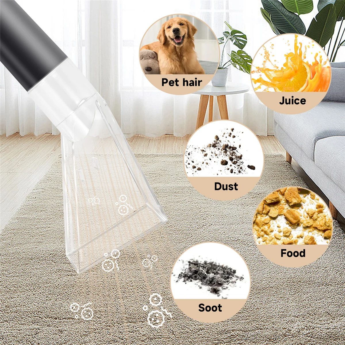 High-end Extractor Tool Large Clear Head for Upholstery & Carpet Cleaning, Car Detailing Vacuum Wand for Portable Extractors B