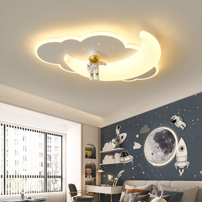 lampada de teto led para quarto de crianca lampada moderna nuvem aviao astronauta quente romantico menino menina quarto 01