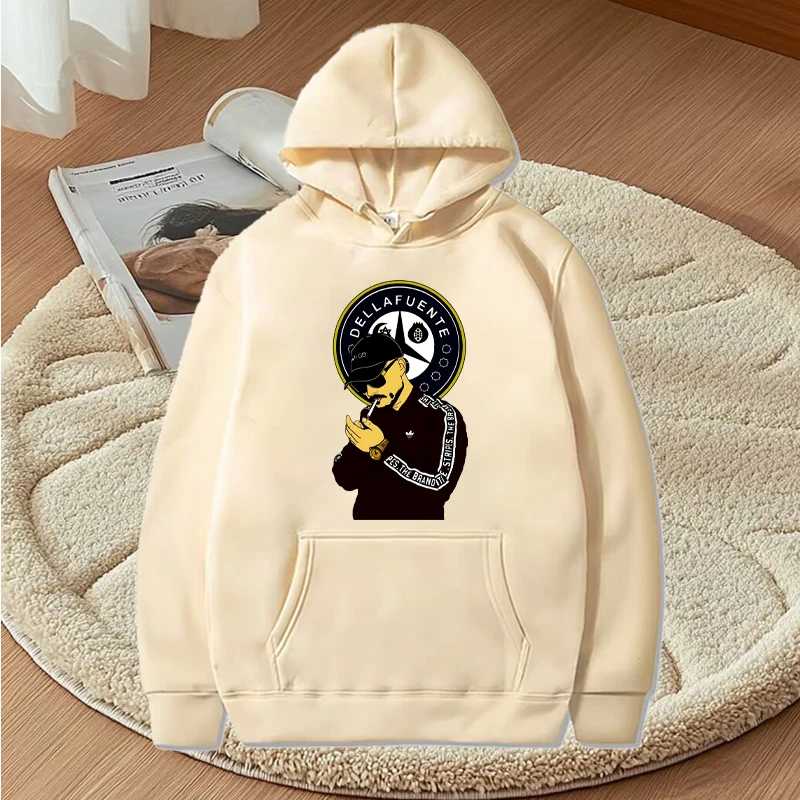 Dellafuente classic Oversized hoodie 2025 new men women fashion vintage Long sleeve Sweatshirt with print Graphics hoodie unisex