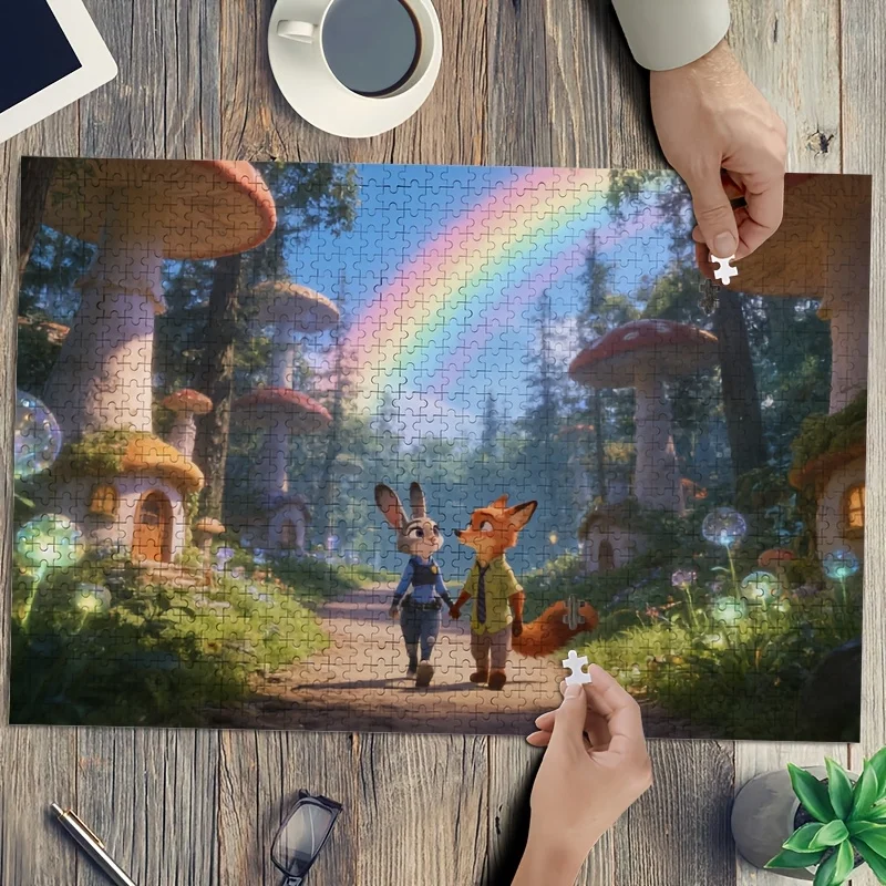 ตัวต่อจิ๊กซอว์ดิสนีย์ ซูโทเปีย จูดี้ แอนด์ นิค ไวลด์ 1,000 ชิ้น - ชิ้นส่วนธีมที่ท้าทาย เหมาะสำหรับ, เกมวันเกิด, / ของสะสม