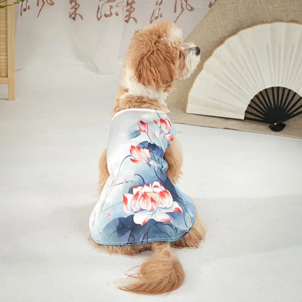 Практичный удобный костюм Тан для собаки, моющийся мягкий Cheongsam для собаки, платье с героями мультфильмов, аксессуары для собак
