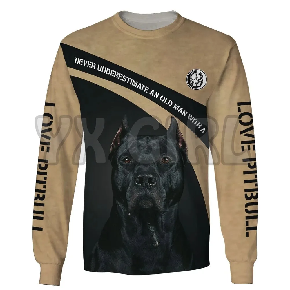 Love Dog Pit Bull 3d All Over Printed Sweatshirts Men For Women Pullovers Unisex Tops 01