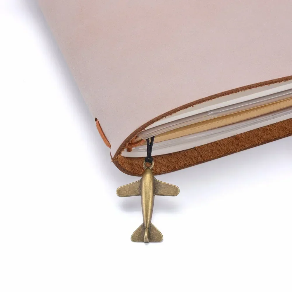 Genuine Leaather Notebook Accessory Metal Charm Vintage Creative Hanging Drop Pendant  Bookmark decoration diary journay