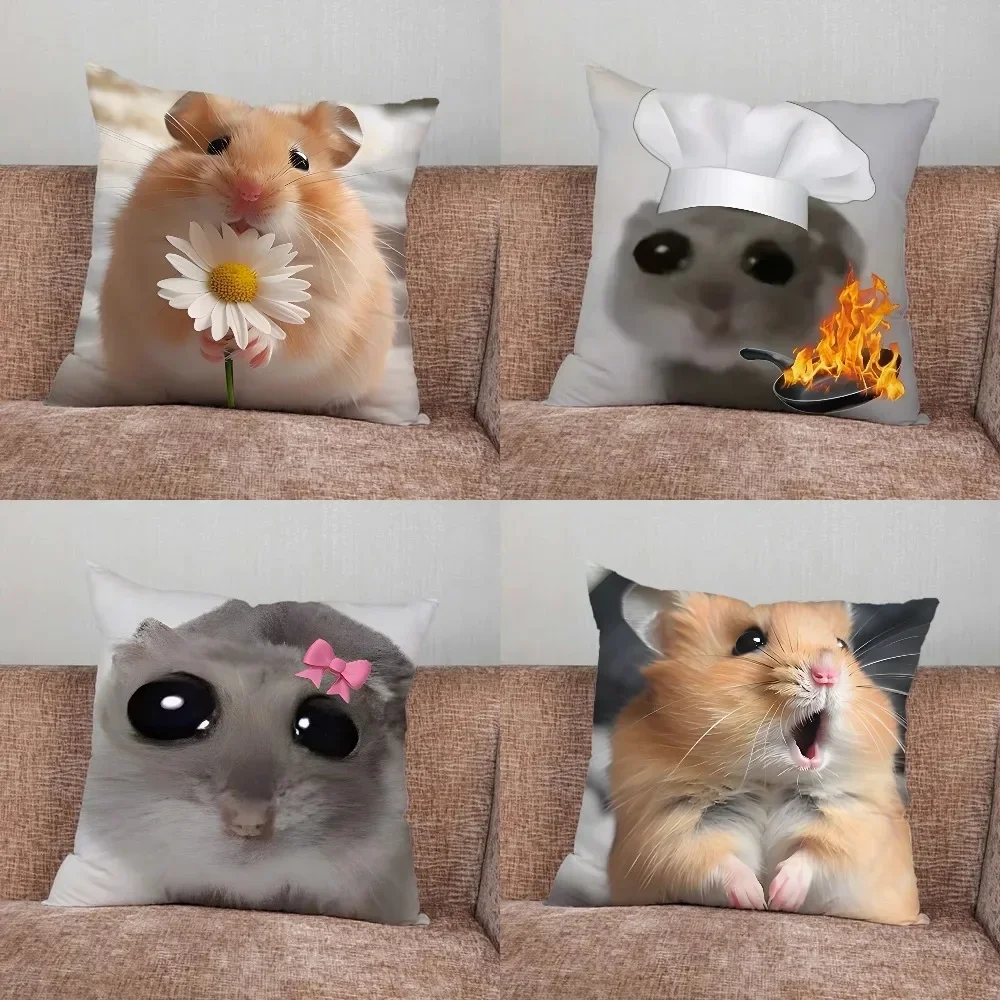 Wohnkultur Lustige Traurige Hamster Emoticon Kissenbezug Geeignet für Schlafzimmer Auto Büro Wohnzimmer Sofa Kissenbezug