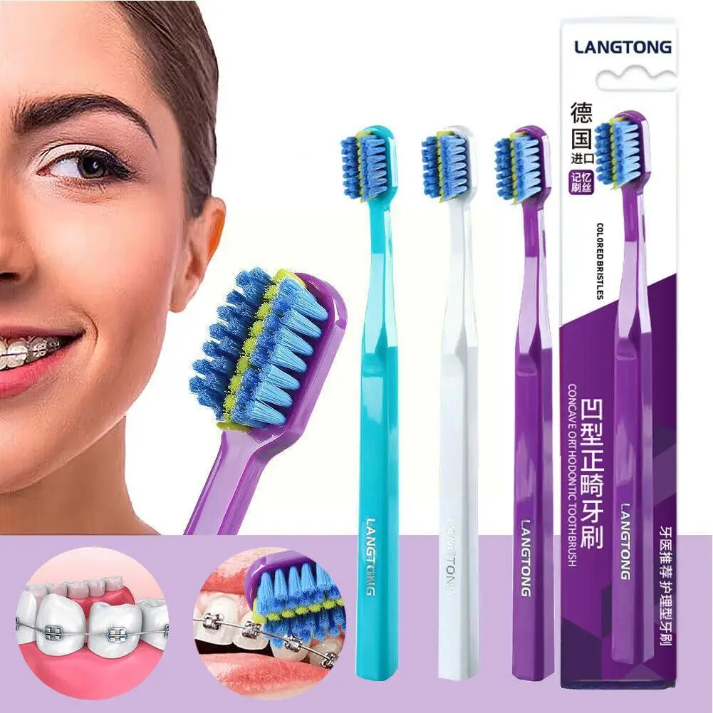 

3 Color Clean Orthodontic Braces Adult Orthodontic Toothbrushes Dental Tooth Brush Soft Bristle Toothbrush For Oral Health F5C3