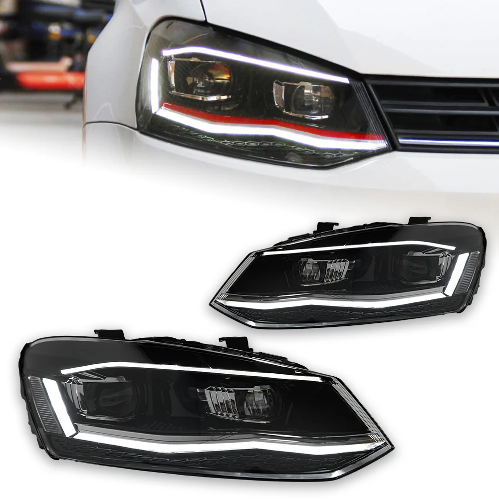 AKD Car Styling for VW Polo Headlights 2011-2018 Vento LED Headlight New Polo Design DRL Hid Head Lamp Bi Xenon Beam Accessories