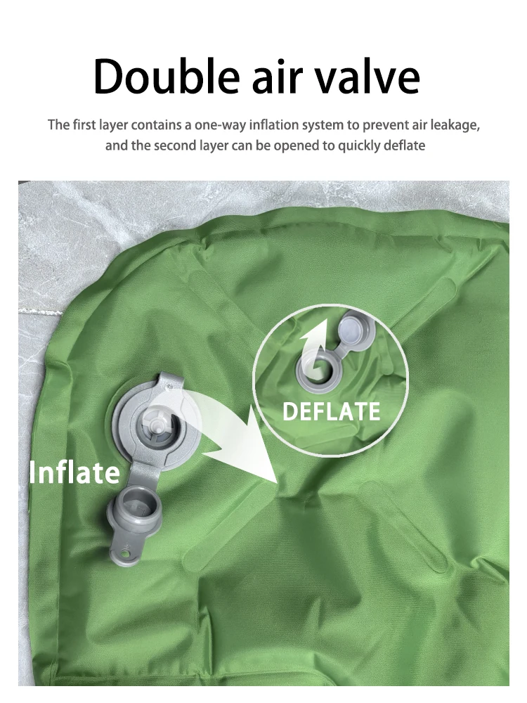 Outdoor Camping Doppel-Luftmatratze Extra Breite Schlafmatte Ultraleichtes Klappbett Schlafunterlage Auto-Reisematte – Detail 3