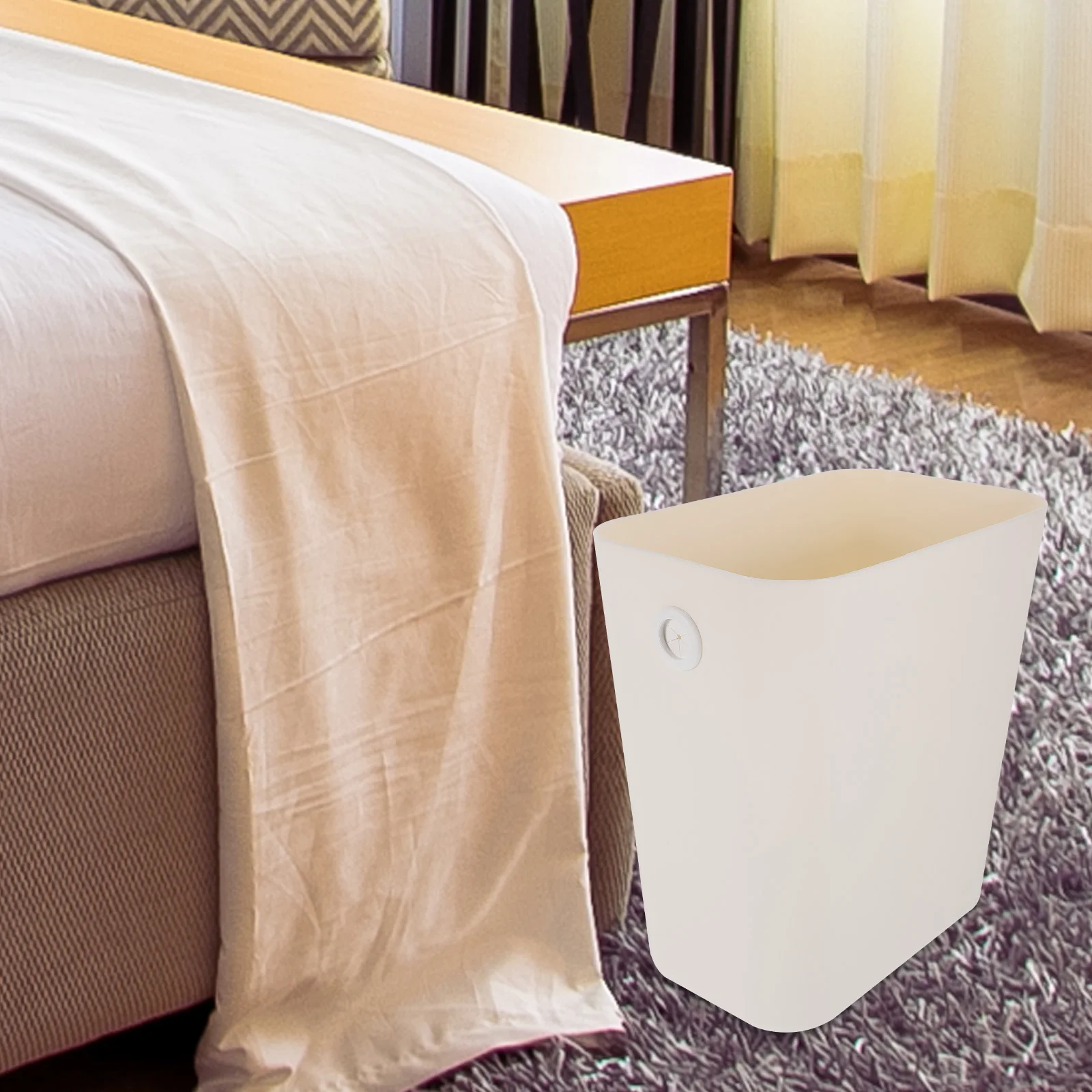 

Slim Garbage Can Bathroom Trash Bin Container Household Waste Basket Large Opening Thickened Material Strong Capacity Compact