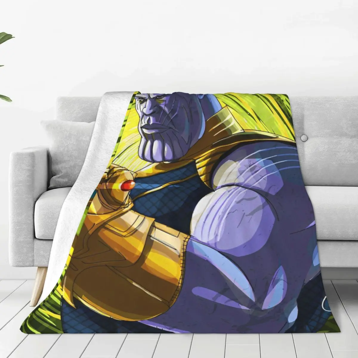 Marvel Thanos Blanket Airplane Travel Flannel Throw Blanket For Outdoor Warm Soft Custom Quality Bedspread Gift Idea