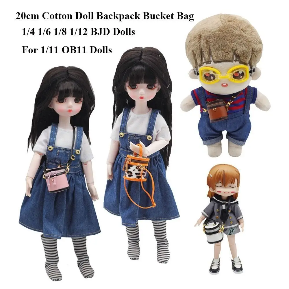 Adjustable Labubu Handbag 6 Colors PU Leather DIY Doll crossbody bag 3cm Bucket Bag