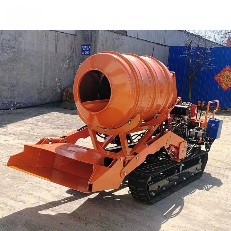 YG Thickened Material Small Crawler Building Material Mixer Mini Type Commercial Drum Lime Mixer Horizontal Concrete Mixer