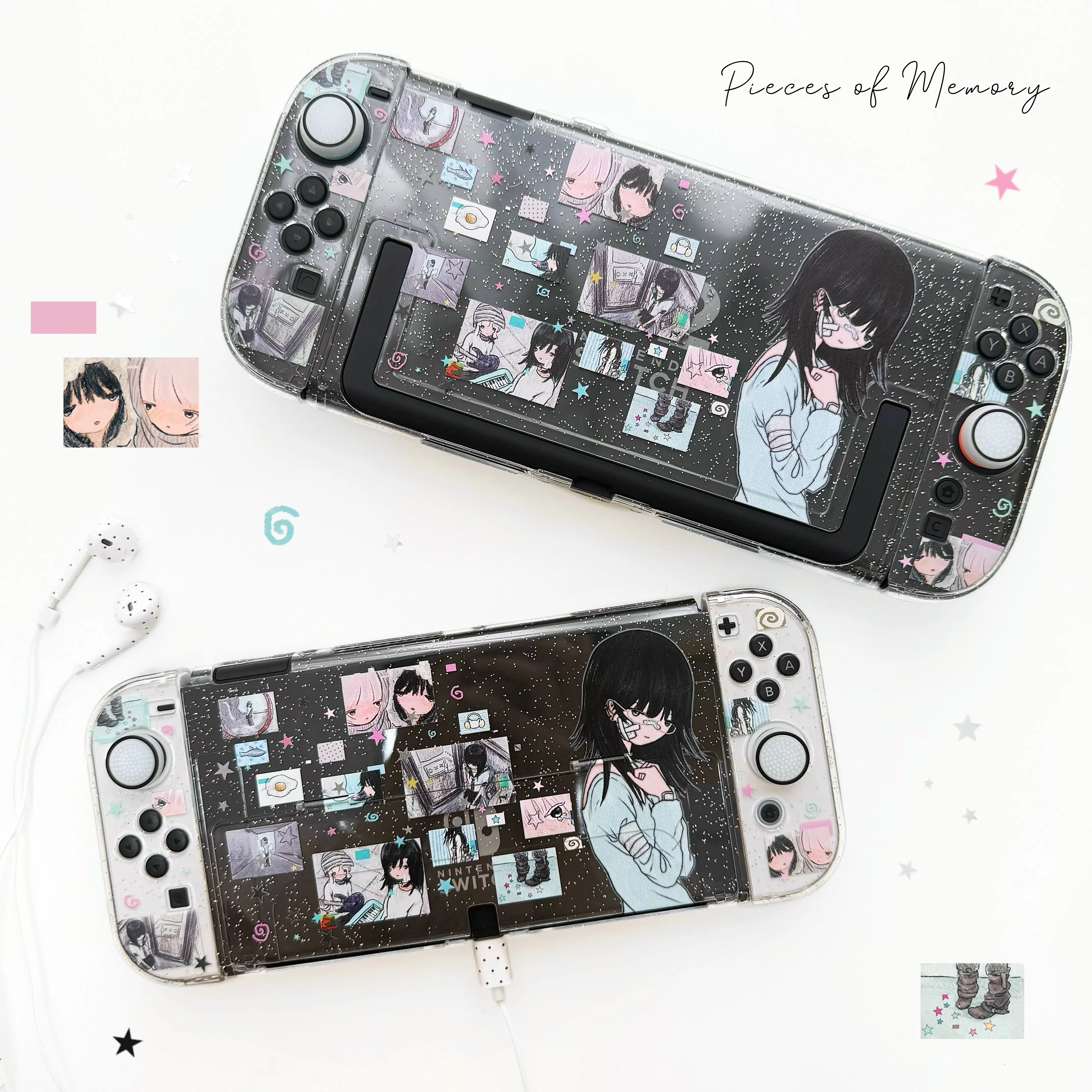 Kelulu Switch 2 Oled Hard Shell Protective Case Pink Anime Pieces Of Memory Controller Cover Clear For Adult Gamers In Stock