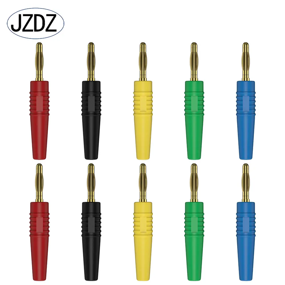JZDZ 10PCS 2MM Wtyk bananowy Pozłacany pin bananowy Złącze elektryczne Akcesoria J.10005