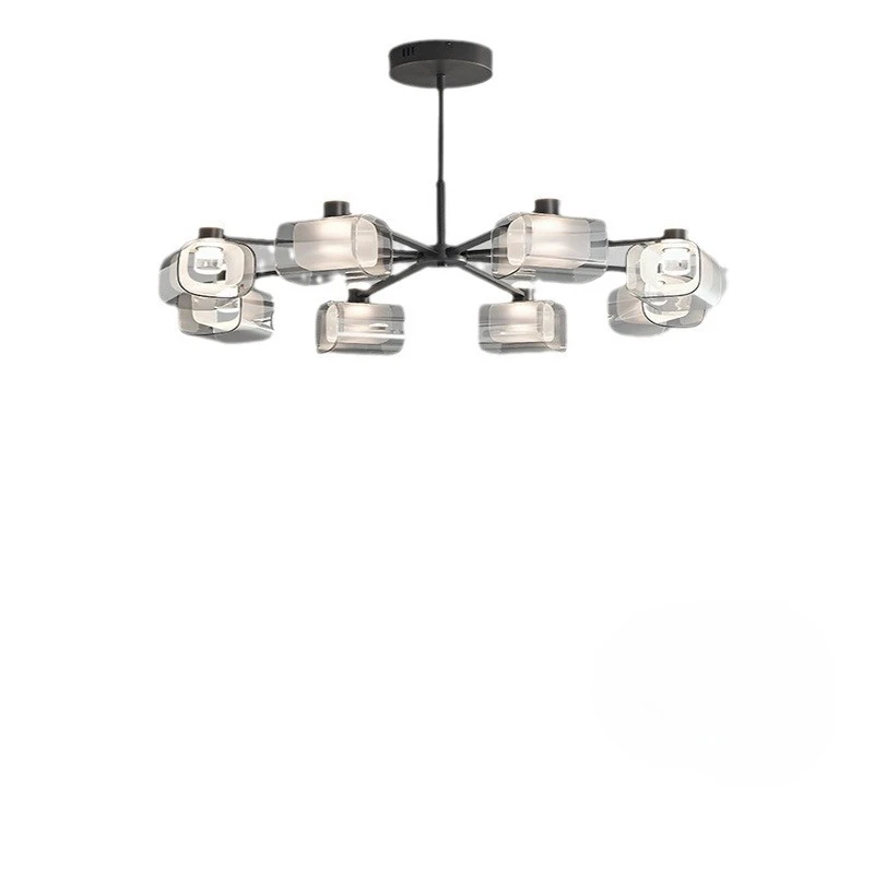 

Italian minimalist living room chandelier Nordic light luxury atmosphere designer all copper glass modern minimalist hall