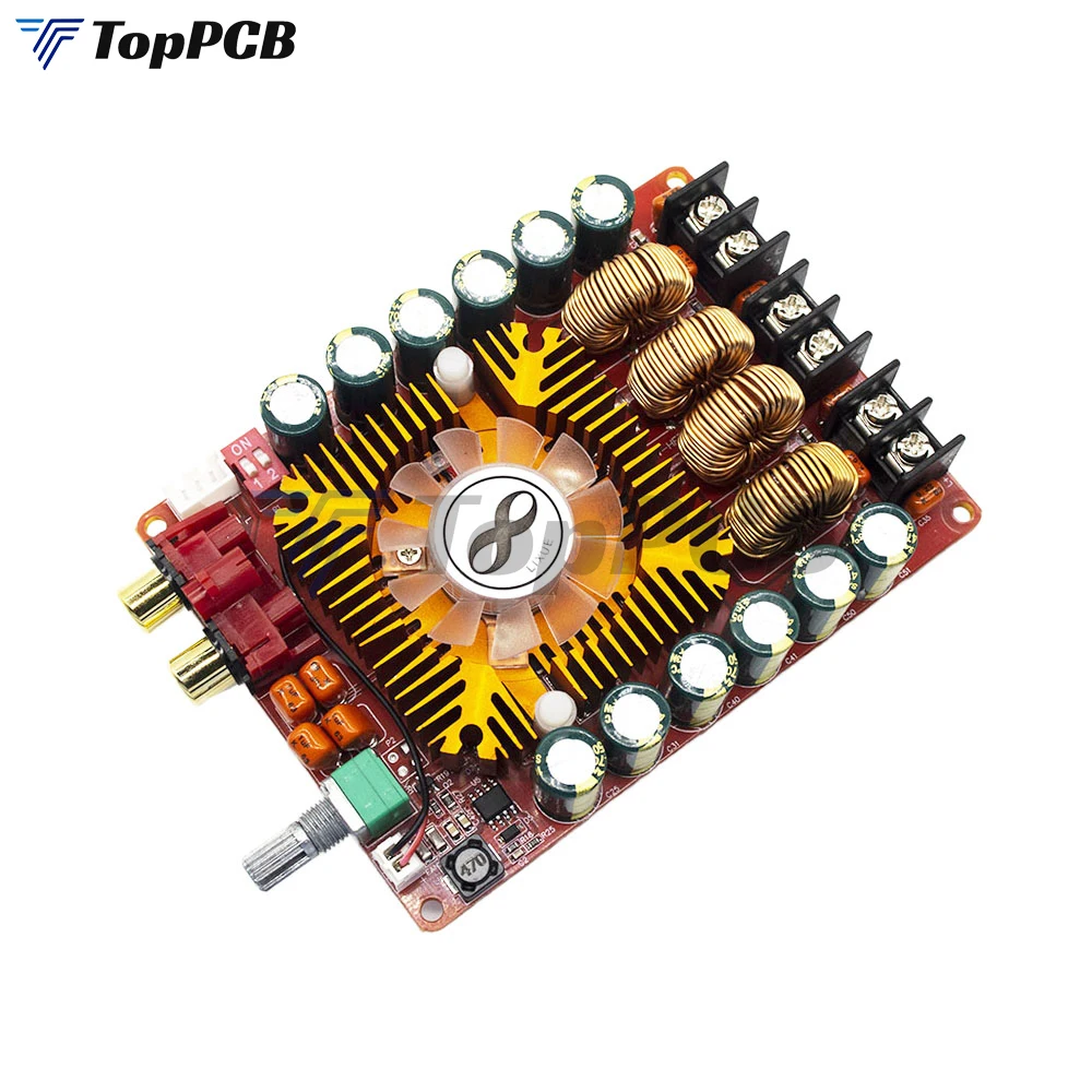 160Wx2 BTL TDA7498E 2 Channel Digital Power Amplifier Board Stereo Audio Speaker AMP DC 15-36V with Fan Heatsink for Subwoofer