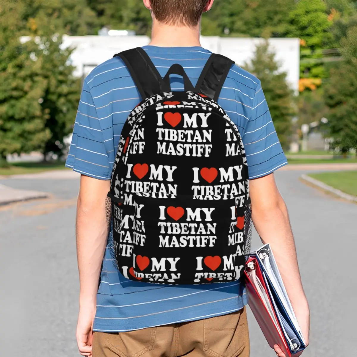 I Love My Tibetan Mastiff Tibetan Mastiff Dog Lover Backpack Student BookBag Boys Girls School Bag Computer Shoulder Bags