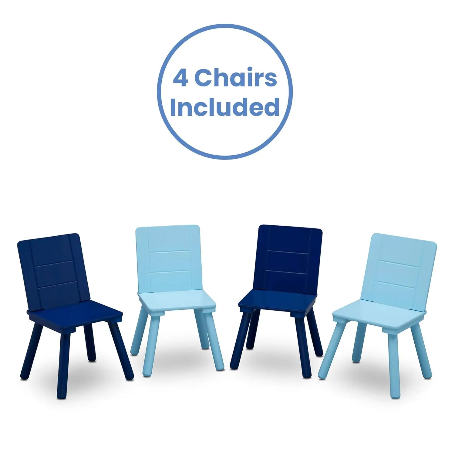 Kinderen Tafel En Stoel Set (4 Stoelen Inbegrepen), Grijs/Blauw