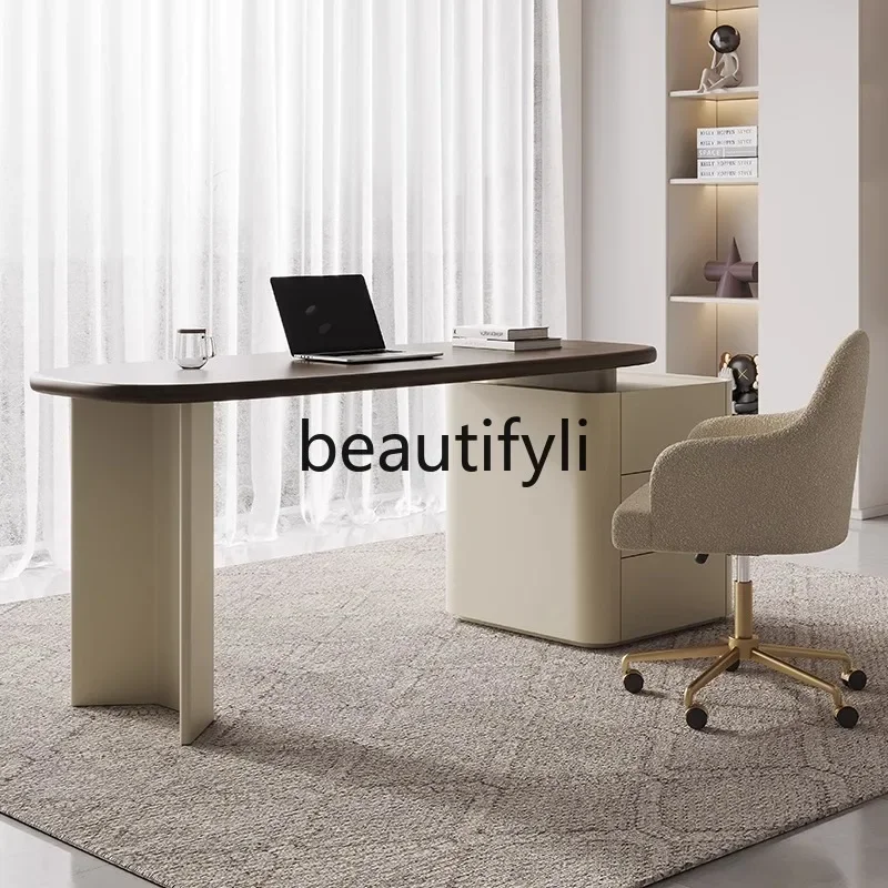 Desk Italian minimalist office computer desk boss table modern high-end solid wood writing desk