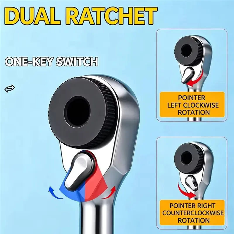 Multifunctional Repair Tool Set For Bike-Portable Motorcycle Bicycle Ratchet Wrench Kit