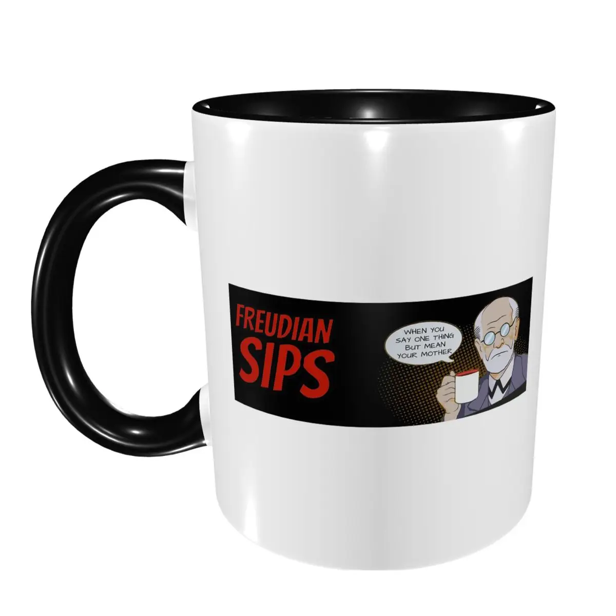 Tazas de Cerámica Divertidas con Diseño Psicológico de Freud, Tazas de Café, Tazas de Té, Tazas para Leche, Regalos para Hombre y Mujer