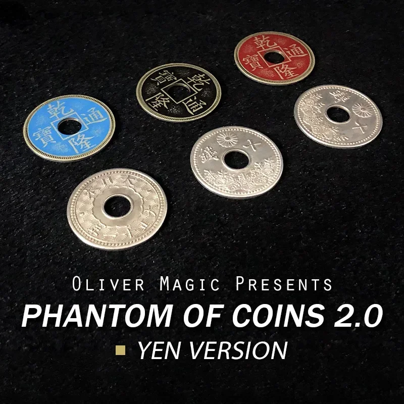 Phantom of Coins 2.0 Yen Version Coin Color Change Close up Magic Trick Coin Magic Magicians Prop Accessory Illusion Copy Coin