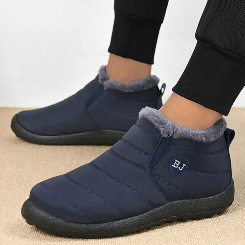 Boots Men Warm Snow Platform Winter Boots Man Comfortable Men Shoes Ankle Boots Waterproof Couple Men's Work Shoes Footwear