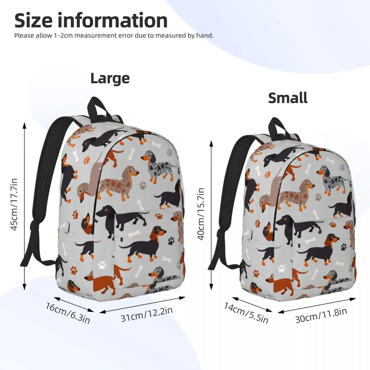 Mochila Dachshund para niño y niña, morral escolar para estudiantes, mochila de día para preescolar, bolsa primaria deportiva