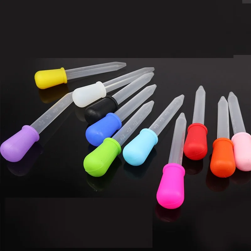 

5ml Small Silicone Plastic Pipette Dropper Feeding Medicine Juice Water Liquid Eye Ear School Lab Experiment Supplies