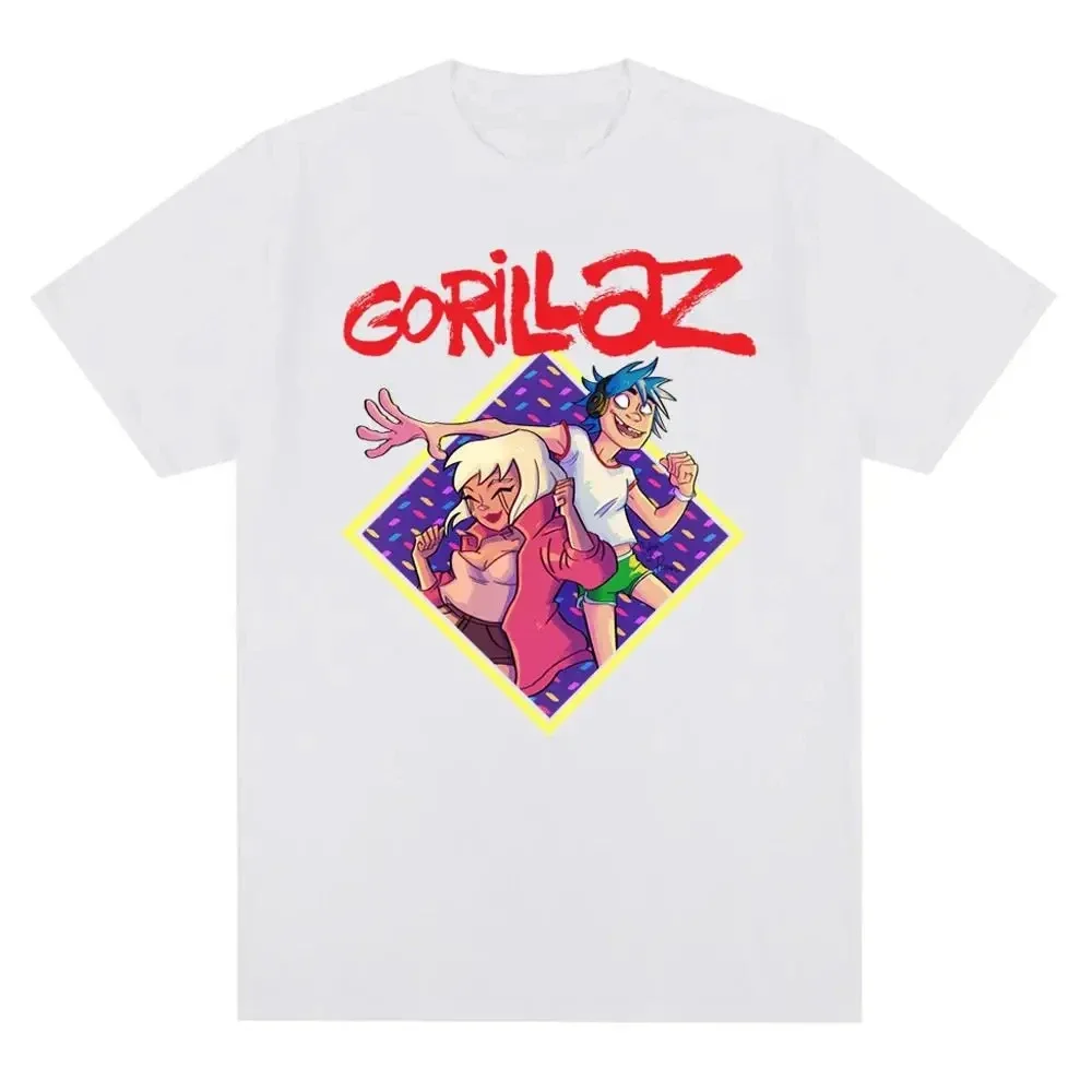 Music band Gorillazs punk rock fashion printed Tshirt 90s retro casual fashion short sleeved plus sizeTshirt suitable for women