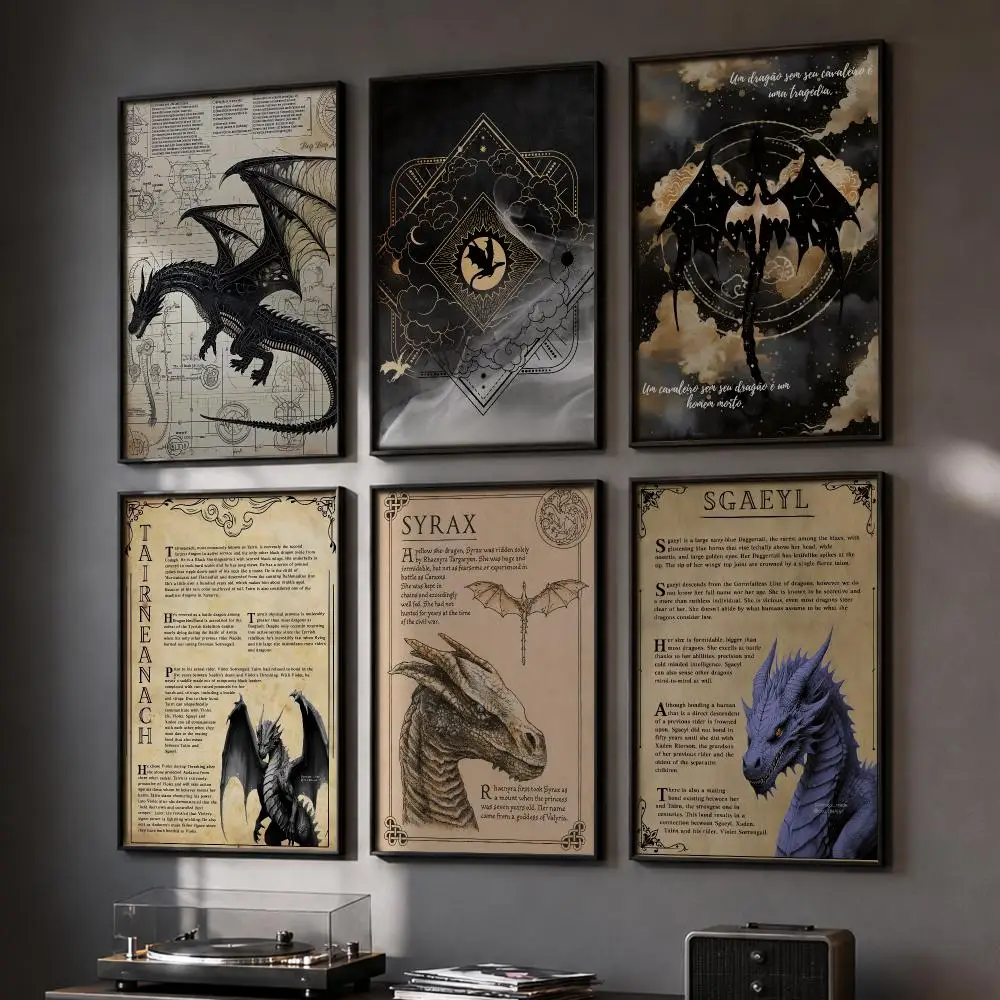 D-Dragon F-Fourth Wing Poster HD Home Wall Stickers House Hallway Living Room Bedroom Bar Office Decor Art Prints
