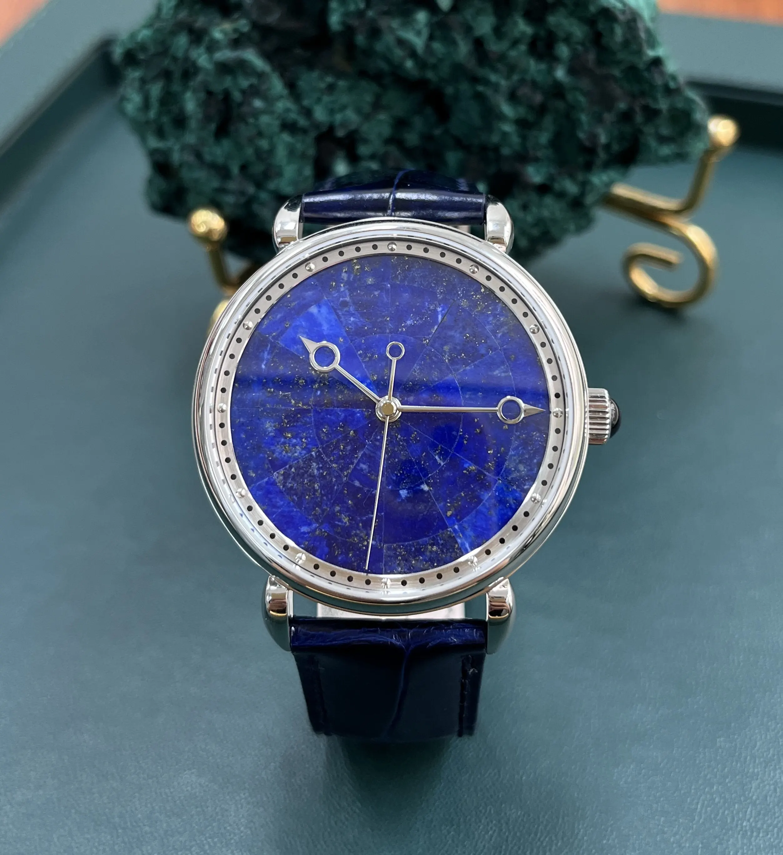 Automatic Mechanical Watch Men's S2488HUASUO Watch Natural Lapis Lazuli Limited Edition Waterproof