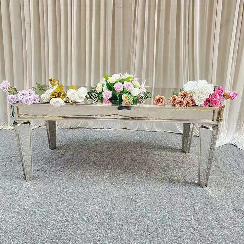 

FSDKX Modern Stainless Steel Base Glass Top Fancy Dining Table and Chairs Set