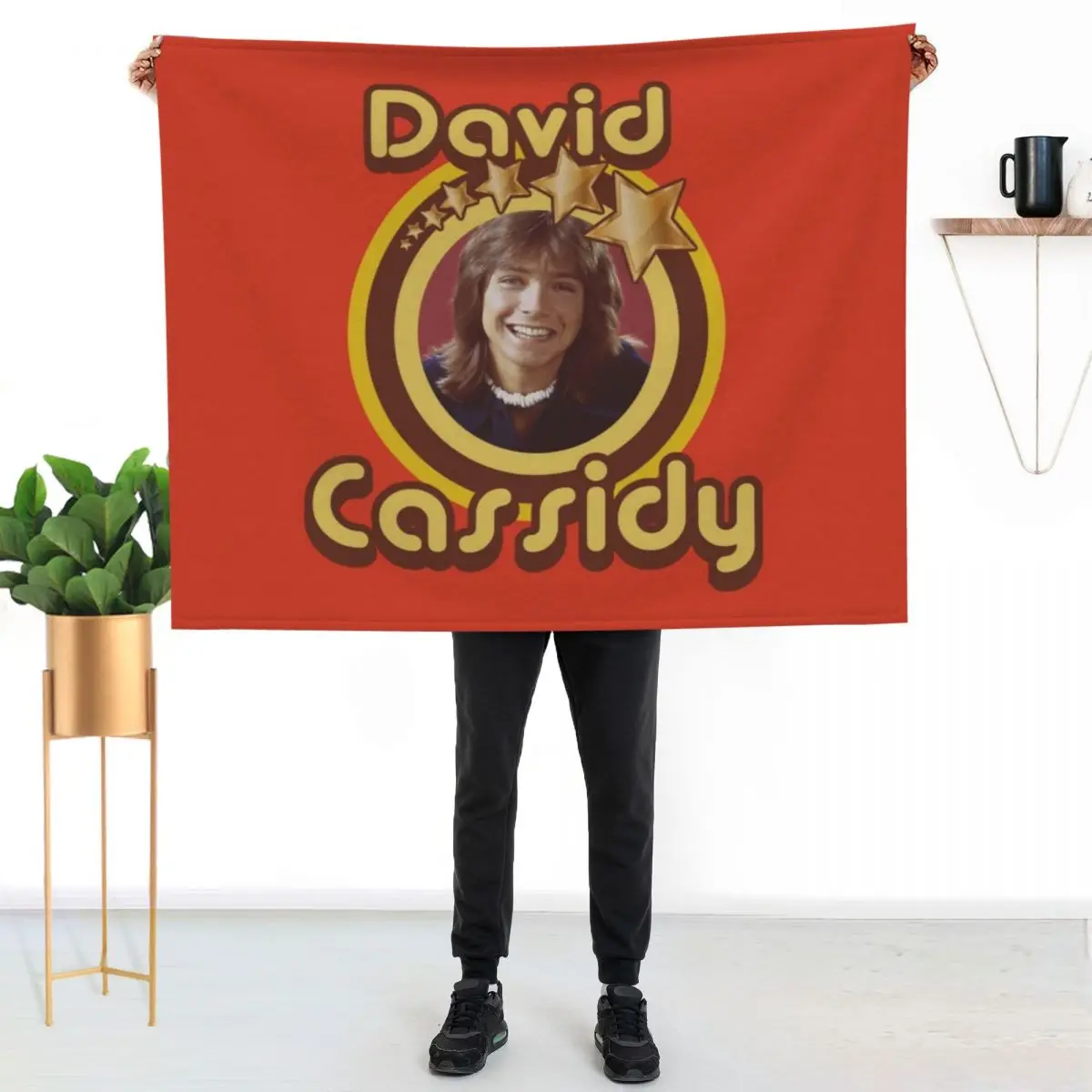 Star Tribute: David Cassidy Throw Blanket Bed covers Flannel Decorative Beds Sofa Throw Flannel Fabric Multi-Purpose Blankets