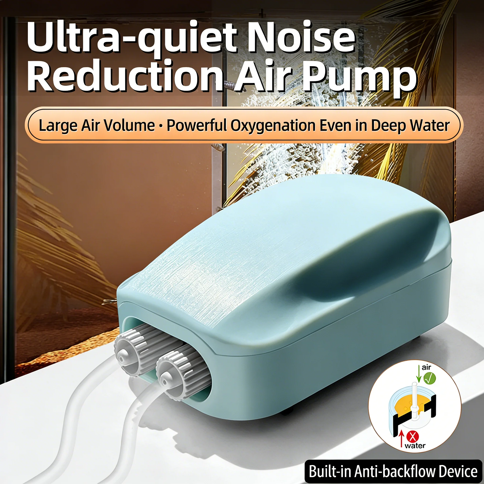 Air Pump Silent - Aquarium Fish Tank Oxygen Air Pump