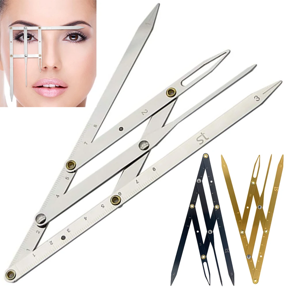 1Pcs Stainless Steel Microblading Eyebrow Mapping Ruler Golden Ratio Calipers Eyebrow Measure Tool Permanent Makeup Accessories